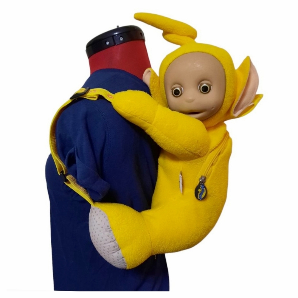 Vintage 1996 Teletubbies Laa Laa Plush Y2K Backpack - Picture 1 of 16